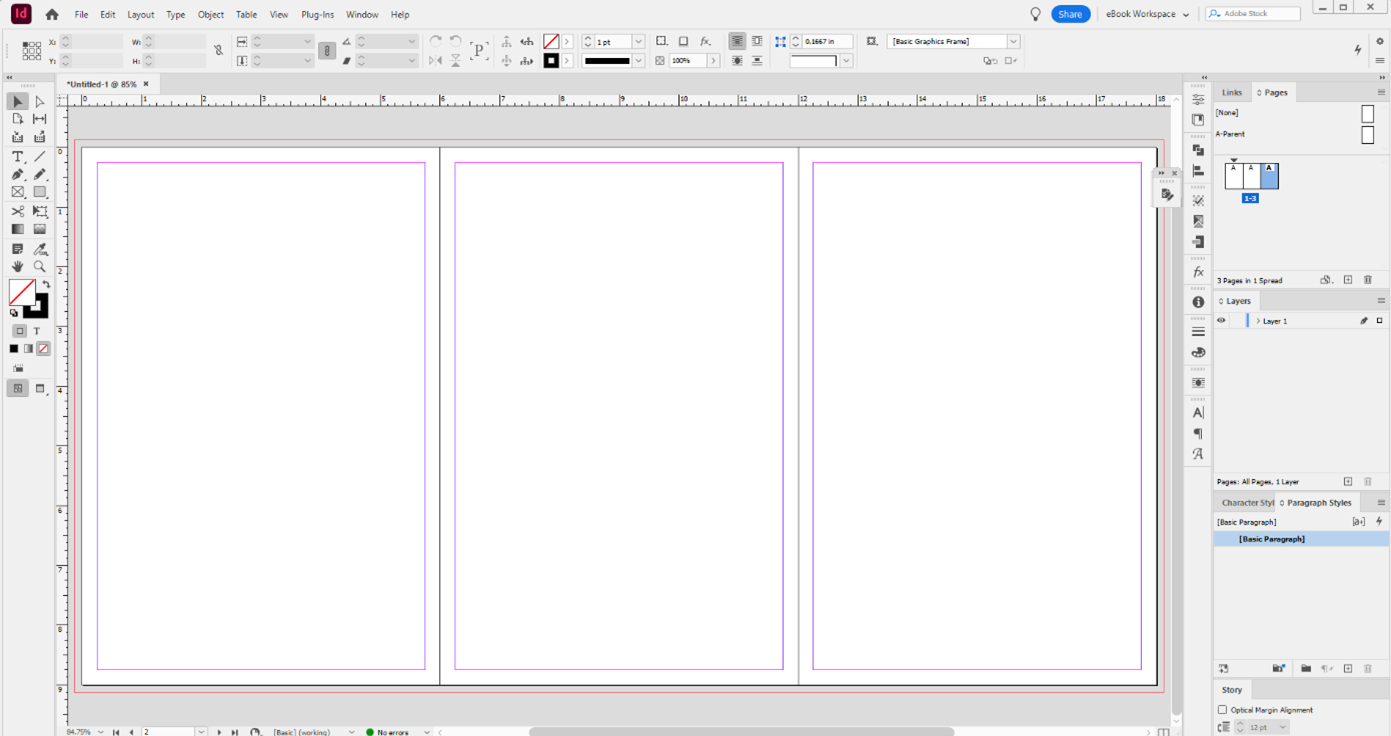 Layout for book cover in InDesign