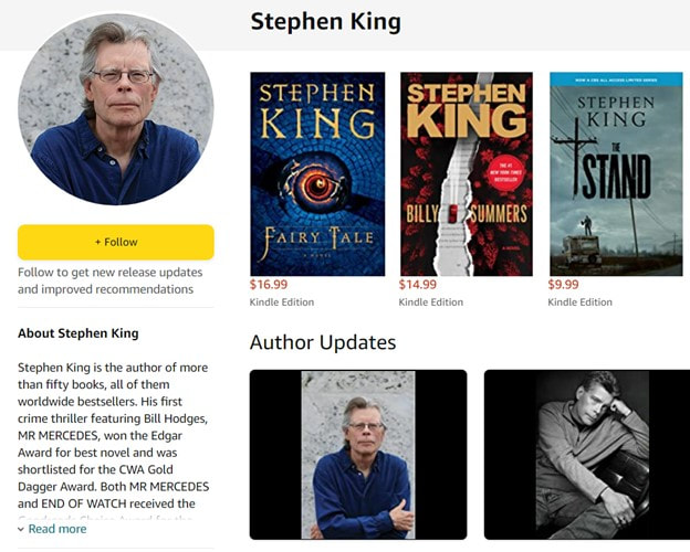 Author profile page set up