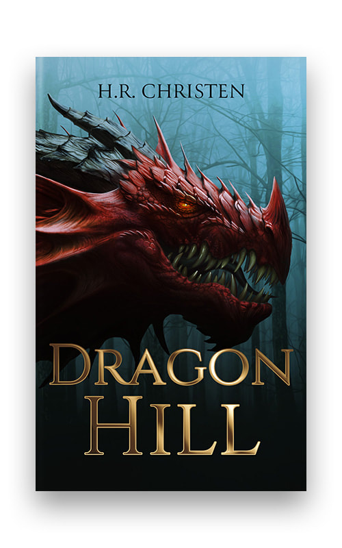 Fantasy book cover with a dragon upon it