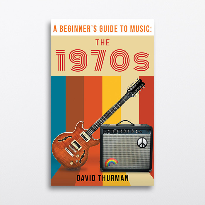 Nonfiction book cover with guitar in the 1970s