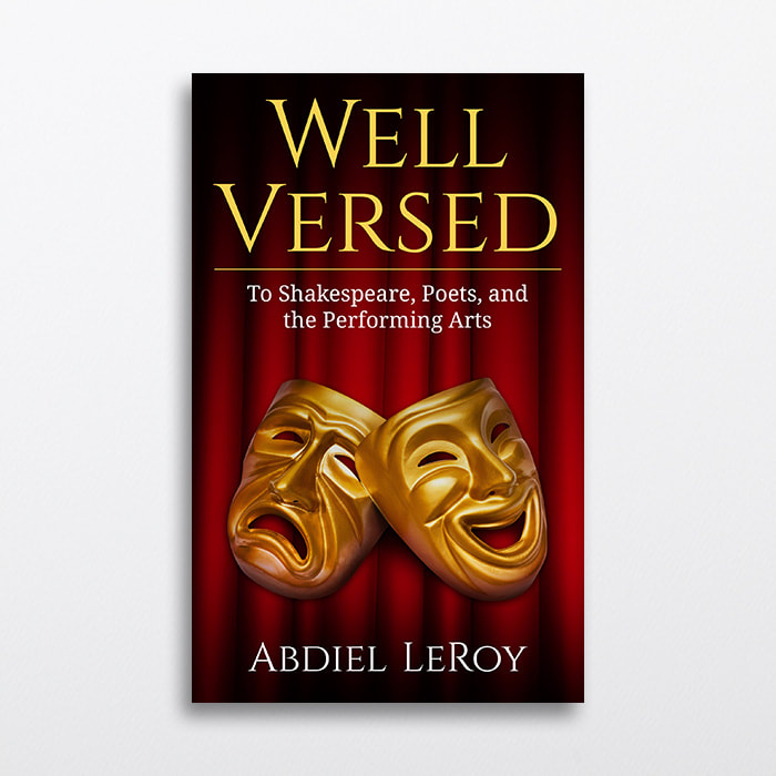 Poetry book cover with gold masks