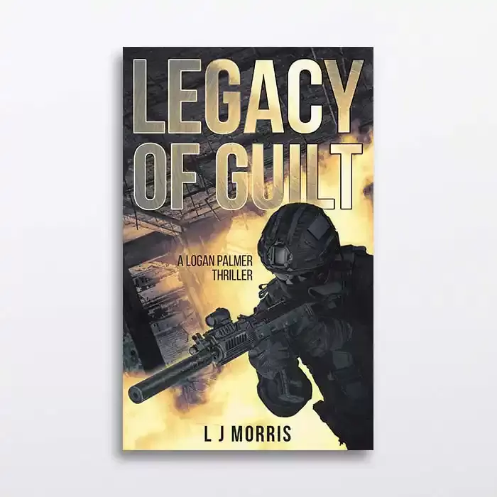 Action book covers for thrillers and war novels
